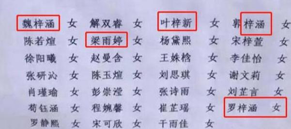 幼儿园点名册名单,幼儿园名字重名率最高