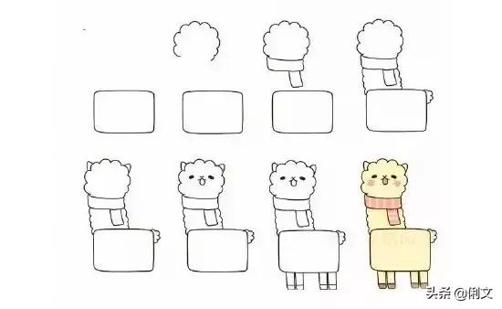 简笔画儿童3-6岁简单小动物涂色,简笔画小动物100种可爱表情包