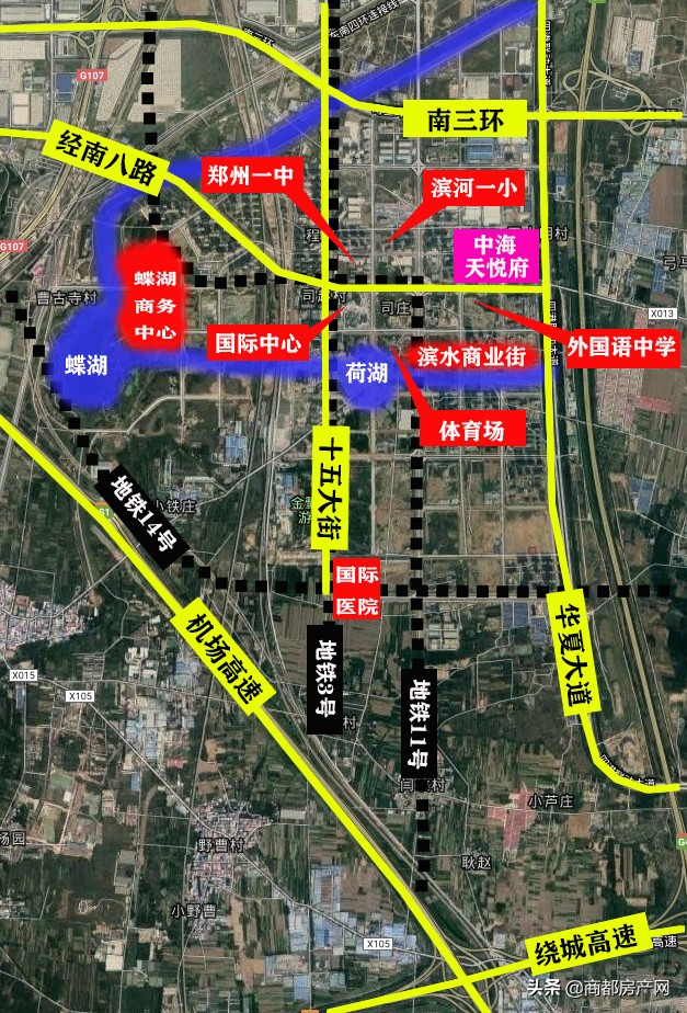 郑州楼市为何不看好滨河国际新城,郑州双湖科技城对比滨河国际新城