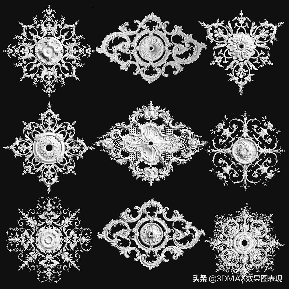 欧式建筑花纹装饰图,su欧式雕花模型