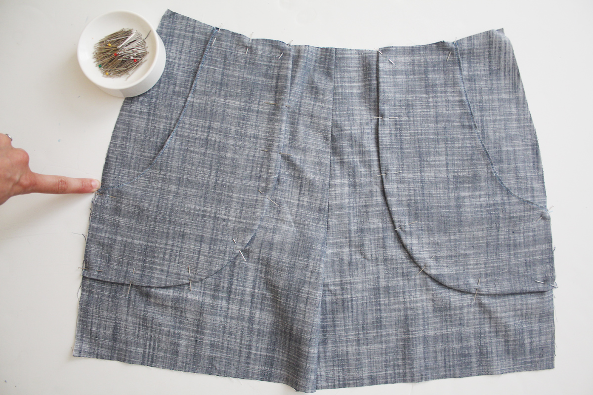 做口袋贴片,斜袋裤子口袋缝制视频技巧