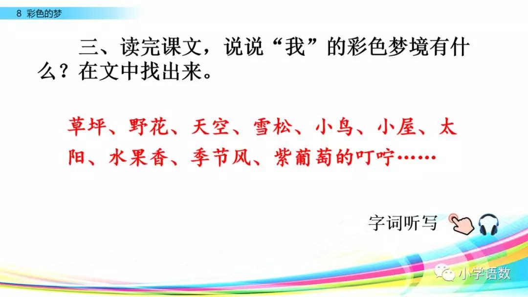 二年级下册语文彩色的梦教学视频,二年级语文下册彩色的梦教材全解