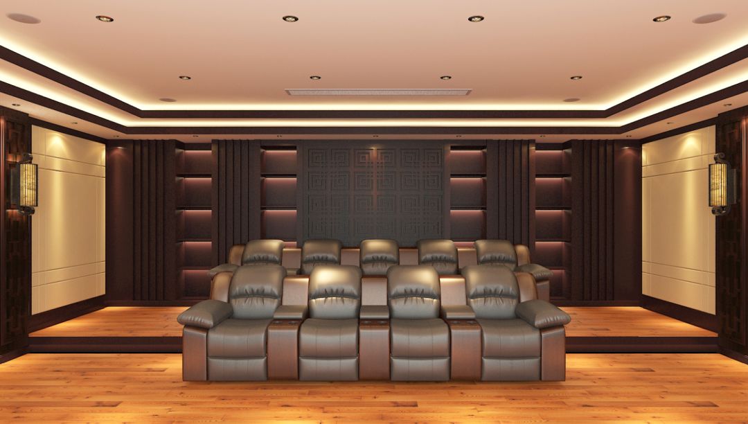 殿堂级家用音响欣赏,轻奢简约的杜比全景声别墅影院