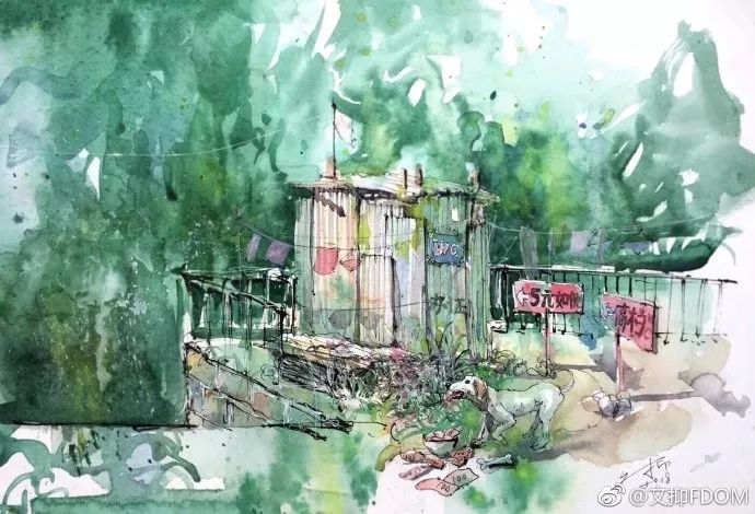 淡彩钢笔画技法,钢笔淡彩画基本知识