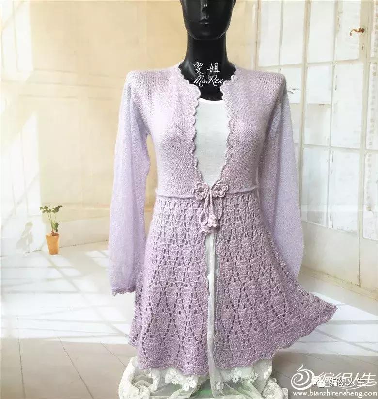 流行女士短开衫钩织教程,长款外搭开衫钩织教程