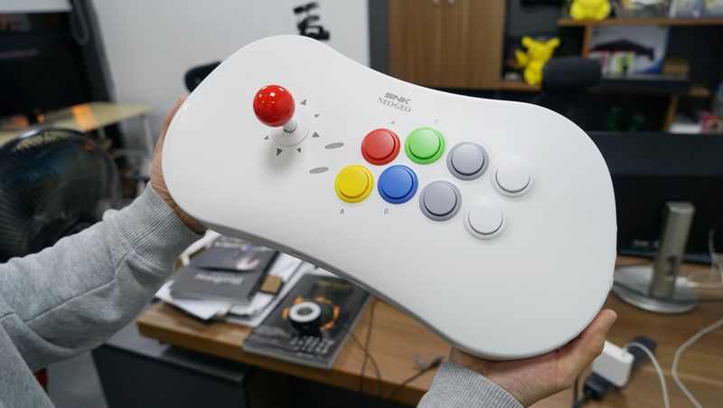 SNKNEOGEOASP游戏机开箱,snkneogeoasp换摇杆