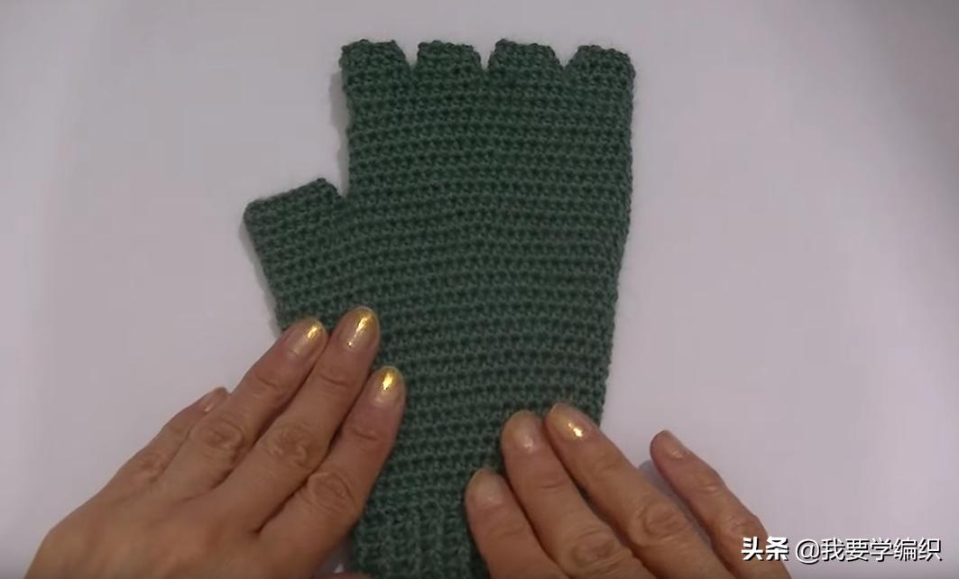 最新单指手套编织教程,半指手套的编织方法简单好看