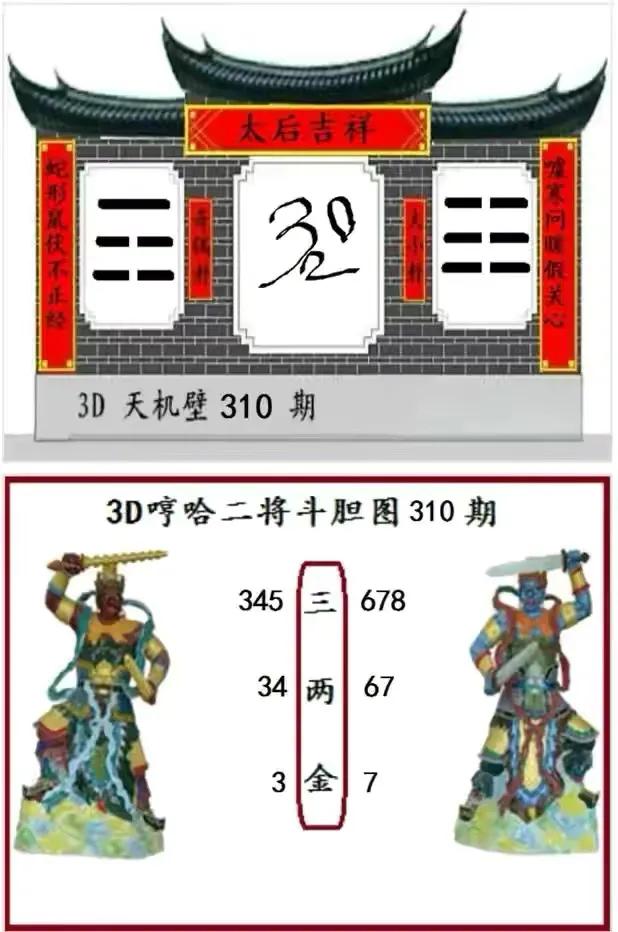 3d第310期试机号,今日3d晒票310期