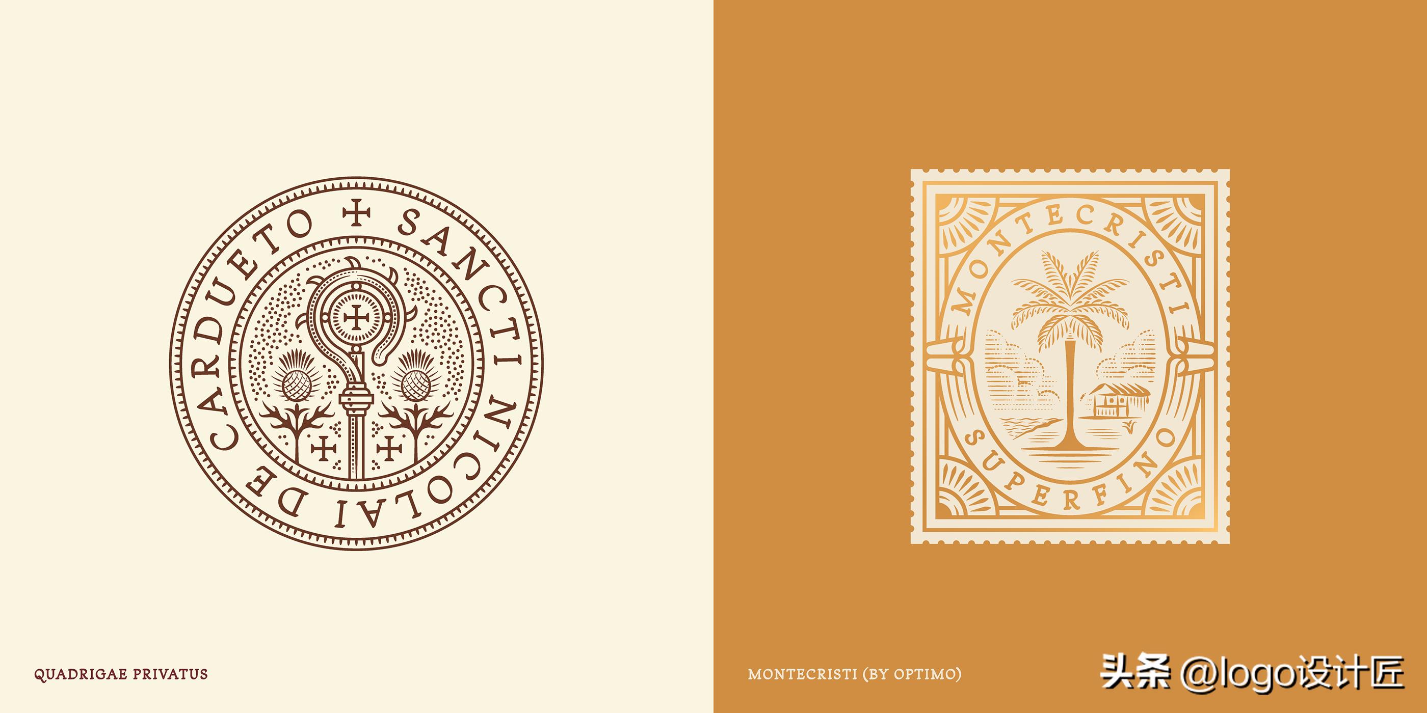 设计师设计作品logo,美式复古设计元素logo