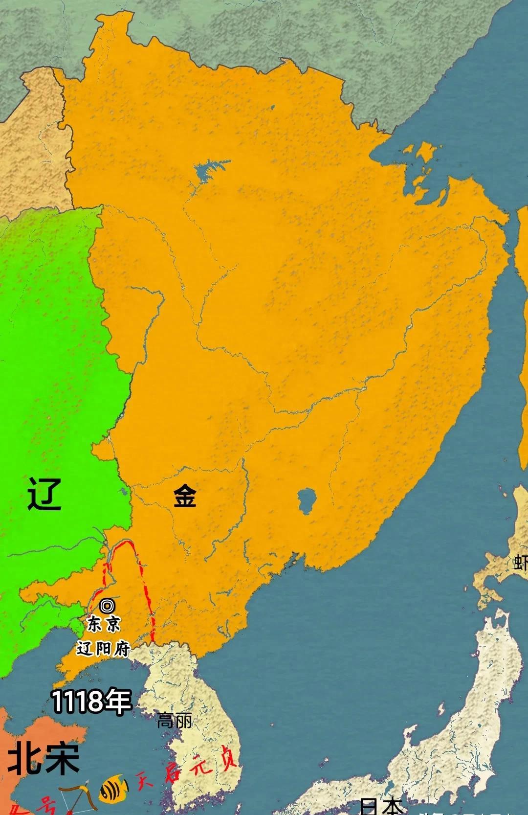 宋朝巅峰版图vs金朝巅峰版图,鼎盛时期的金朝