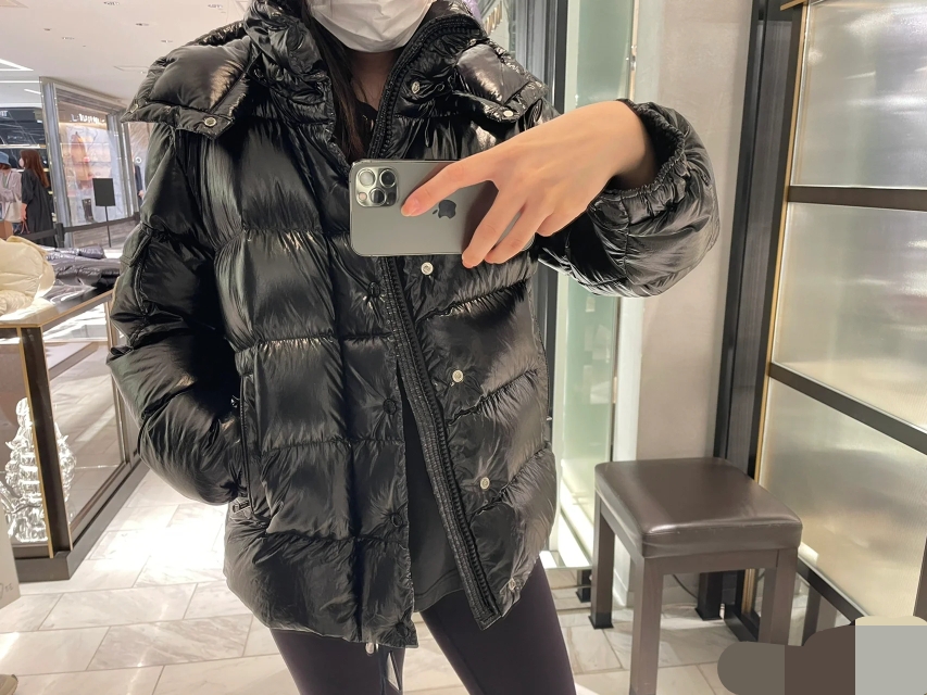 蒙口羽绒服加厚外套,蒙口羽绒服亮玫红色所有限定款