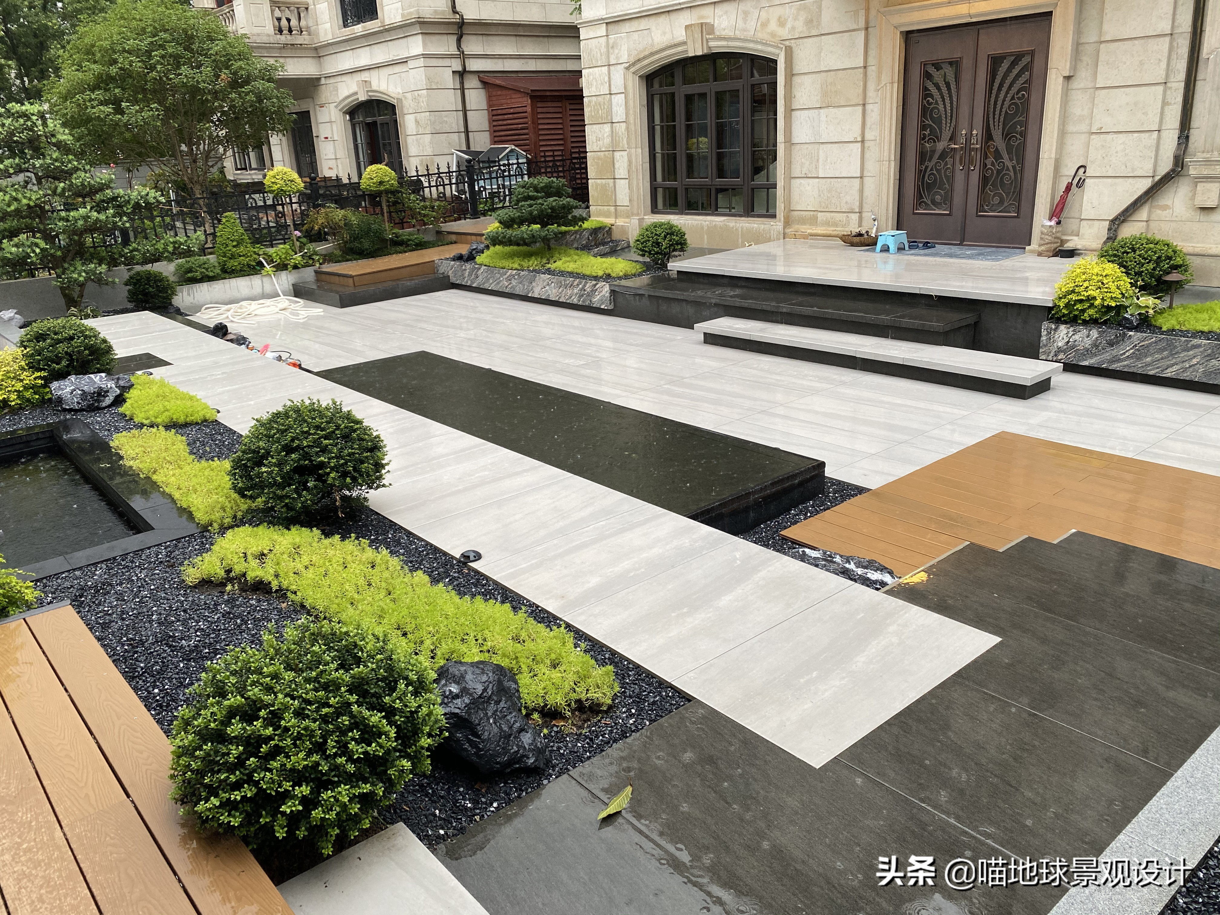 简洁清爽的现代景观别墅庭院赏析,现代简约别墅园林设计效果图