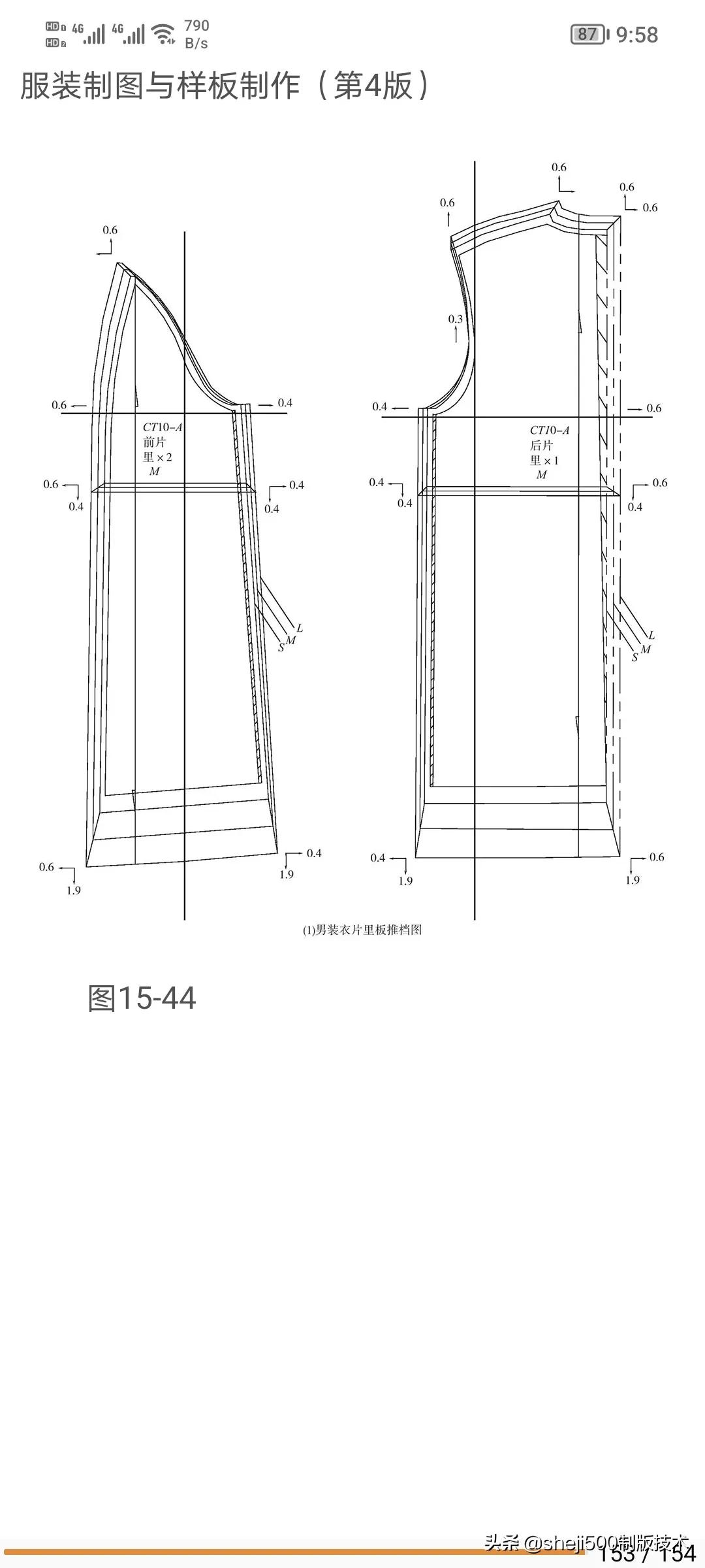 男装样板操作范例结构及放码详解
