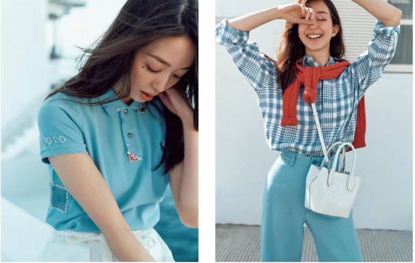 会穿衣打扮的女人是什么性格,夏季蓝色上衣穿搭