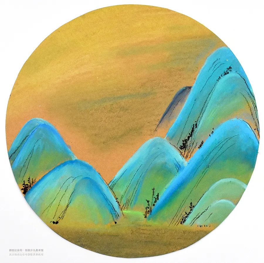 儿童画教程｜春季卡通动漫课程《千里画卷，只此青绿》