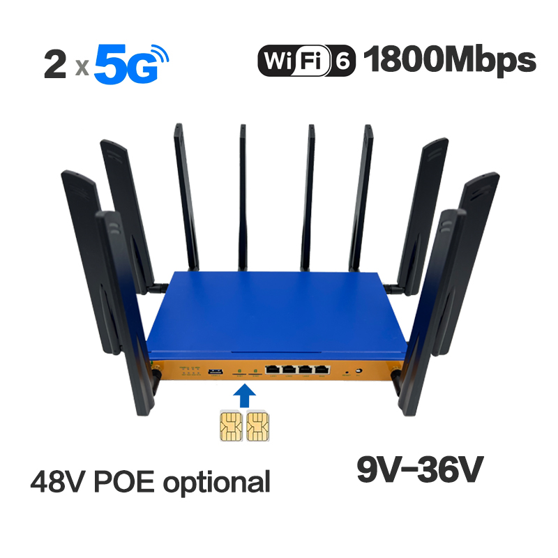 三层网络备份、5G双SIM卡双模组WIFI6路由器---HC952