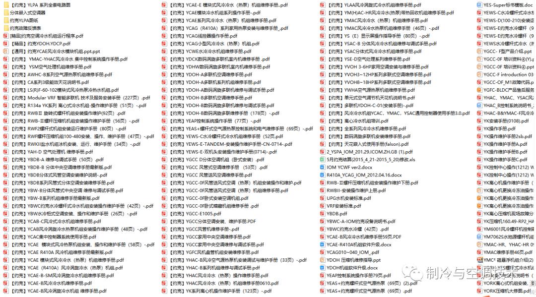 30多种空调点检拨码调试手册+水机氟机技术手册+监控+视频+软件