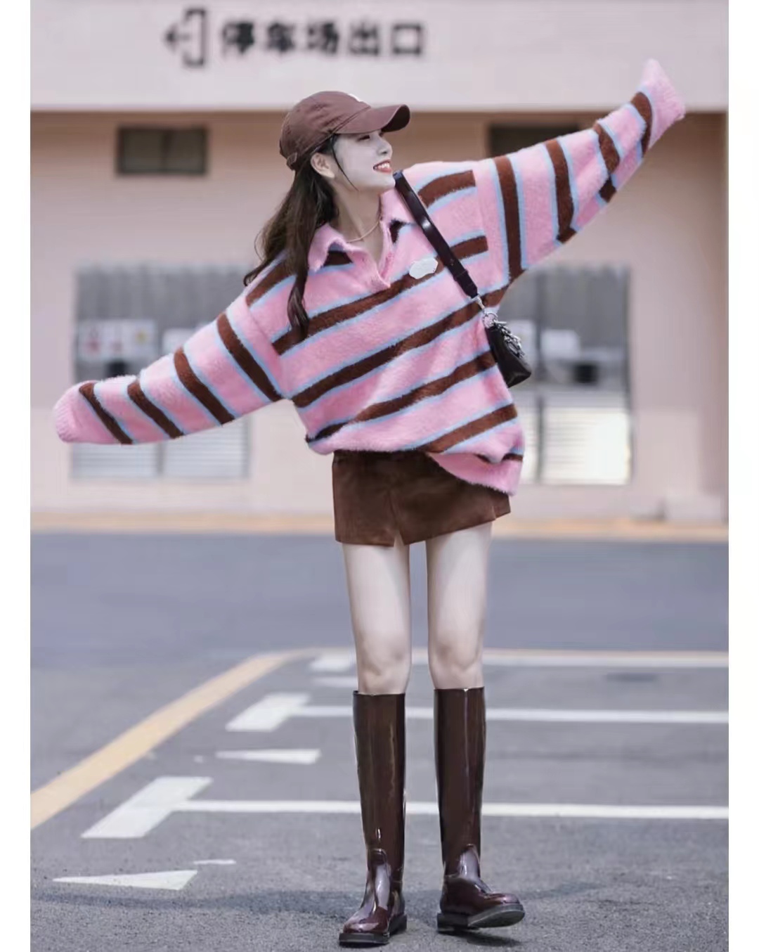 这45套棕色长筒靴穿搭太高级了，显高显瘦显腿长