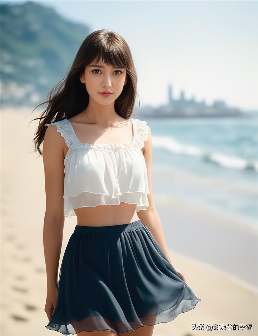 雪纺纱中长款,小清新甜美雪纺纱