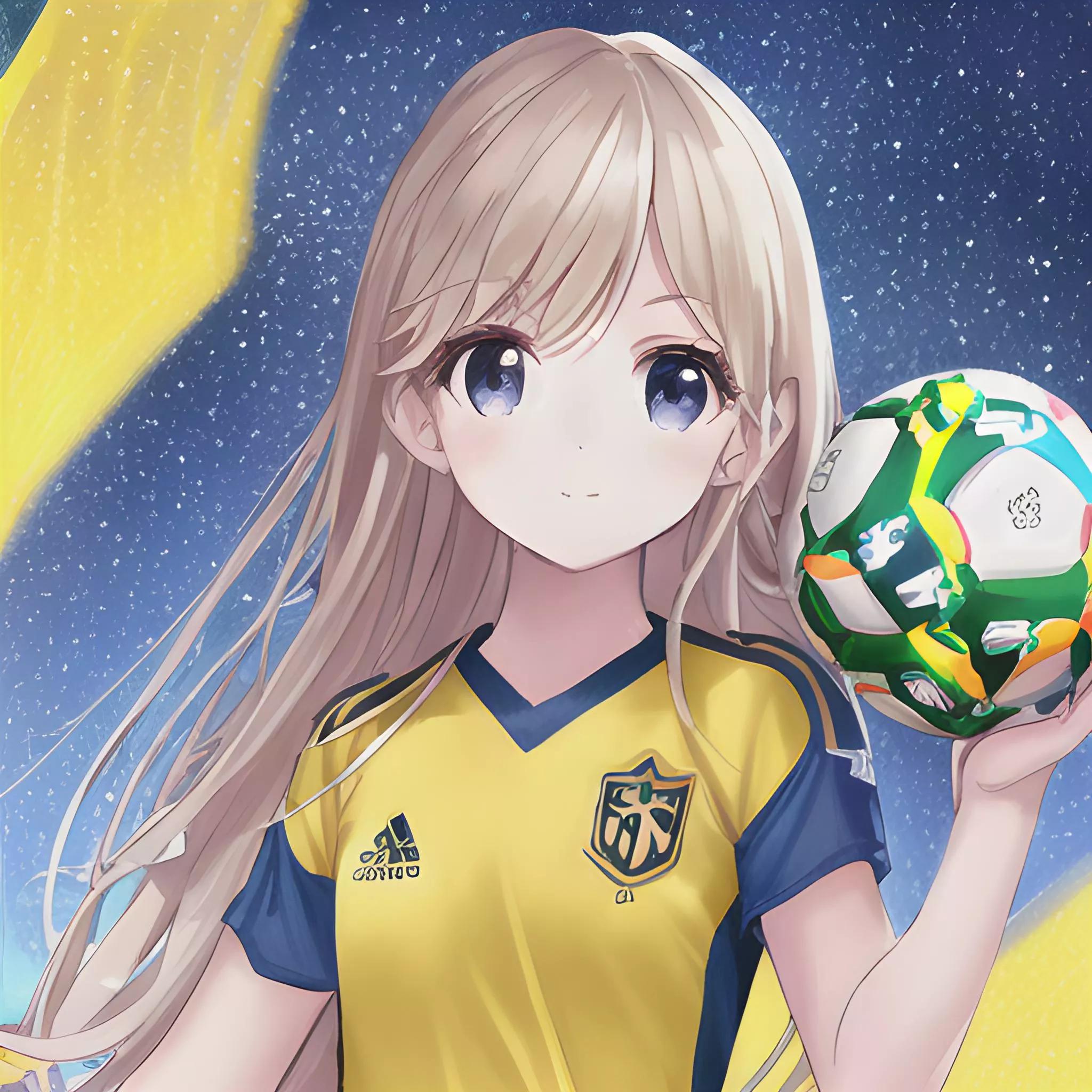 二次元足球宝贝壁纸,近日ai绘画爆款作品