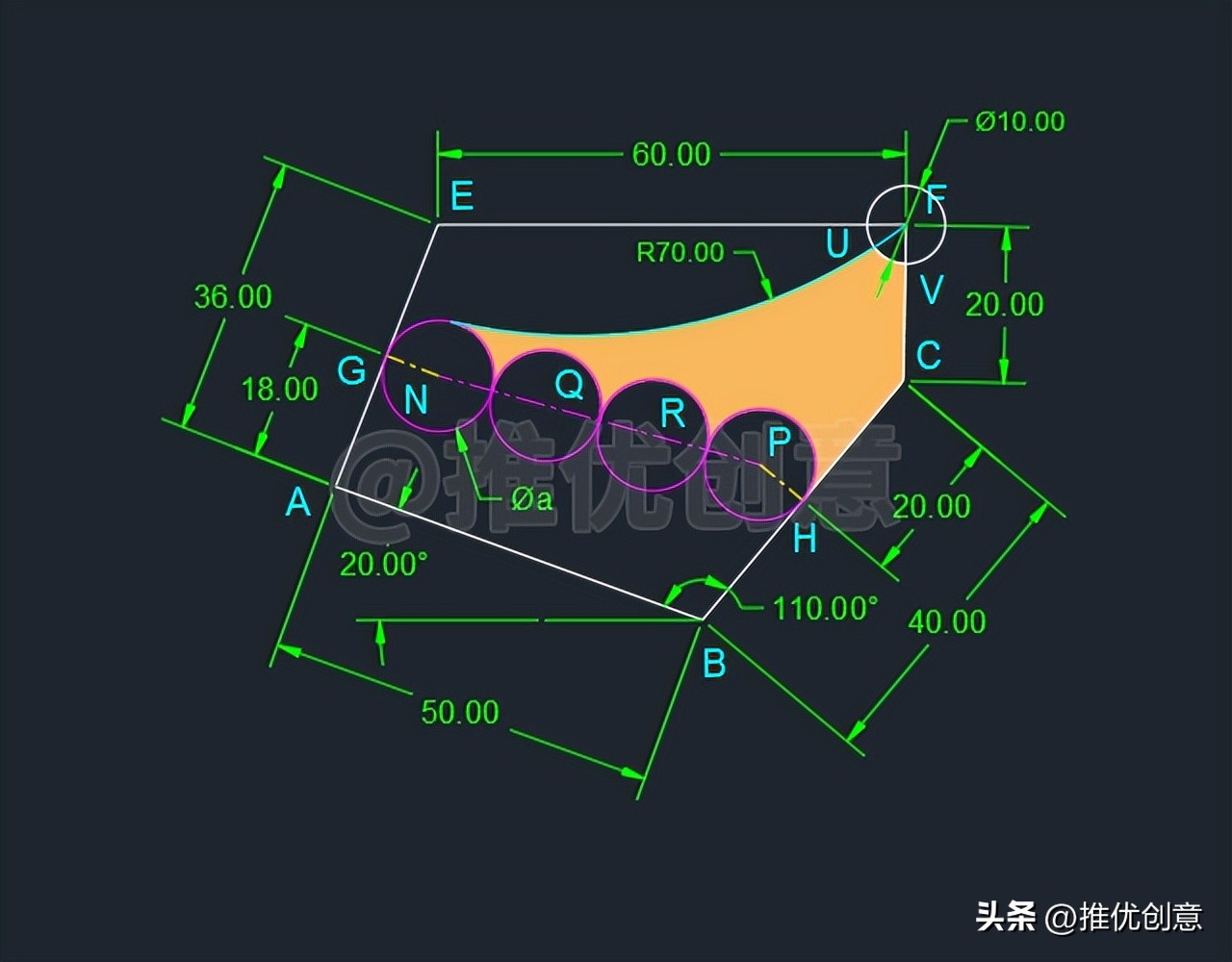 绘制有一定难度的竞赛题(下)autocadcad教学cad画图CAD练习题