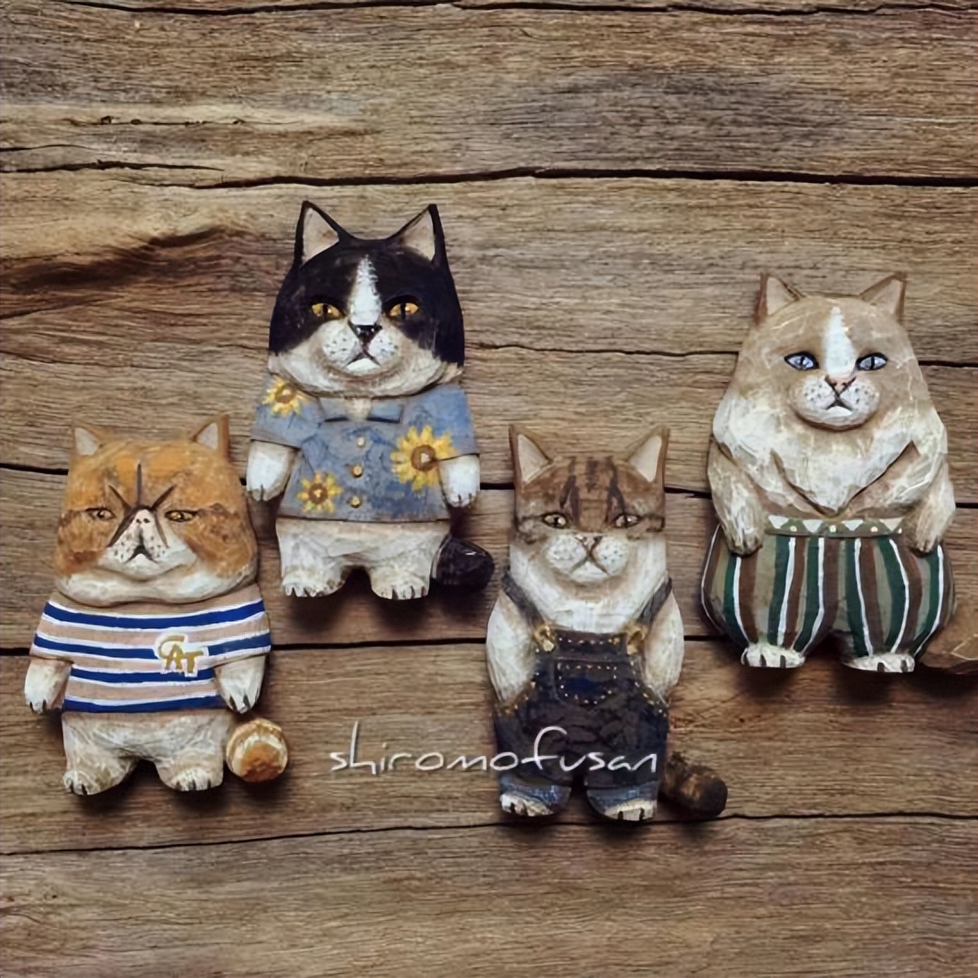 日本艺术家木雕猫,日本木雕猫
