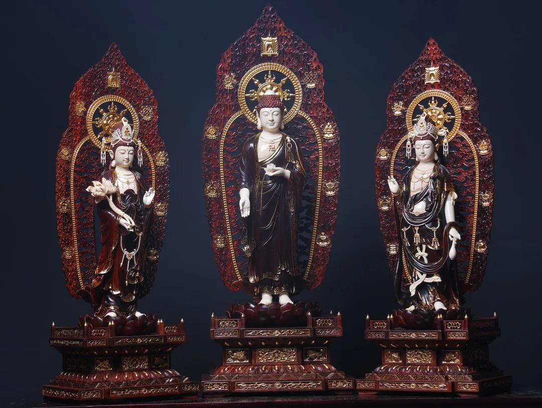 西方三圣接引真实案例,西方三圣挂画