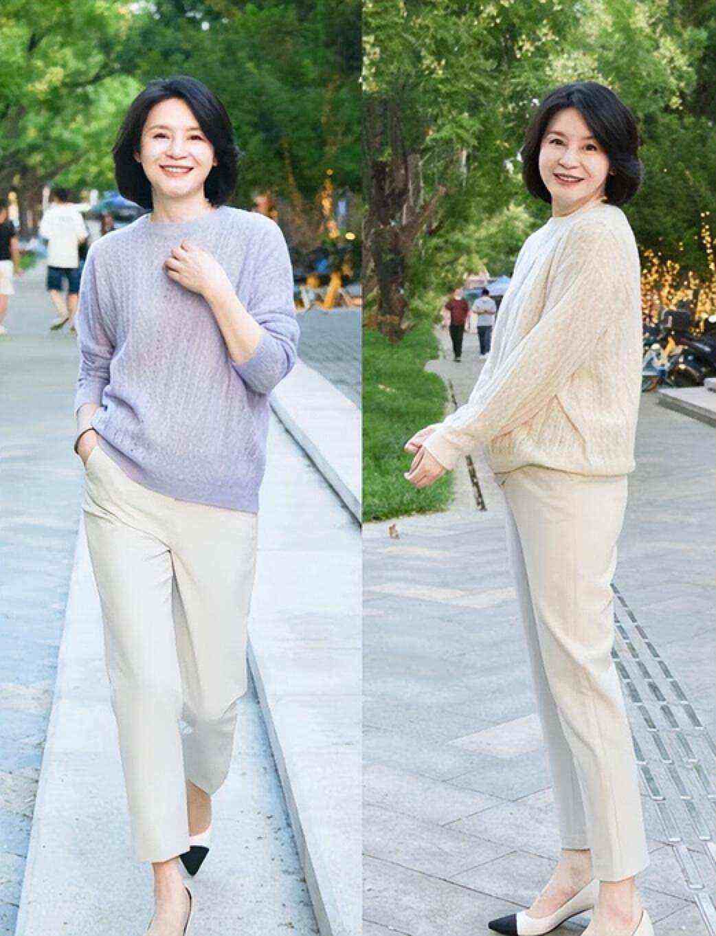 气质减龄休闲打底上衣外穿时尚,这款假两件上衣时尚显瘦又减龄