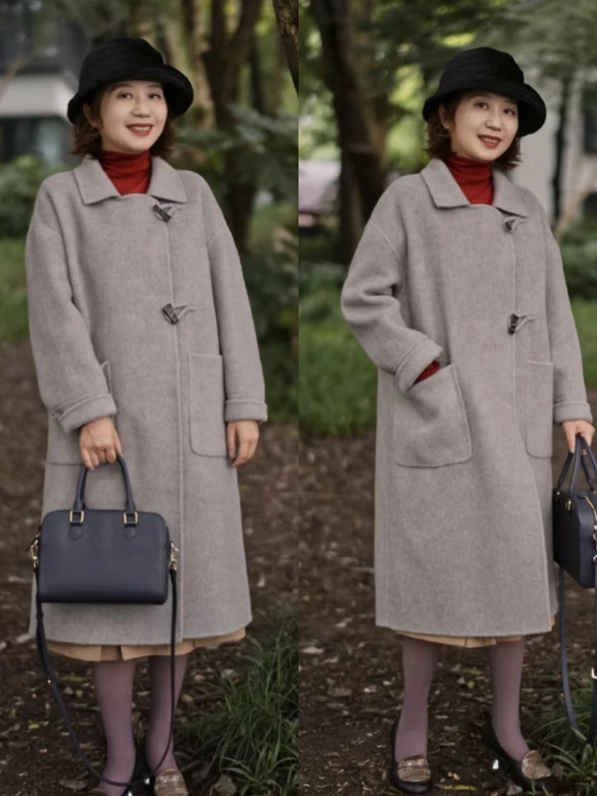 中年妈妈穿搭偏胖连衣裙,40穿衣不想显老多穿3条秋裙更减龄