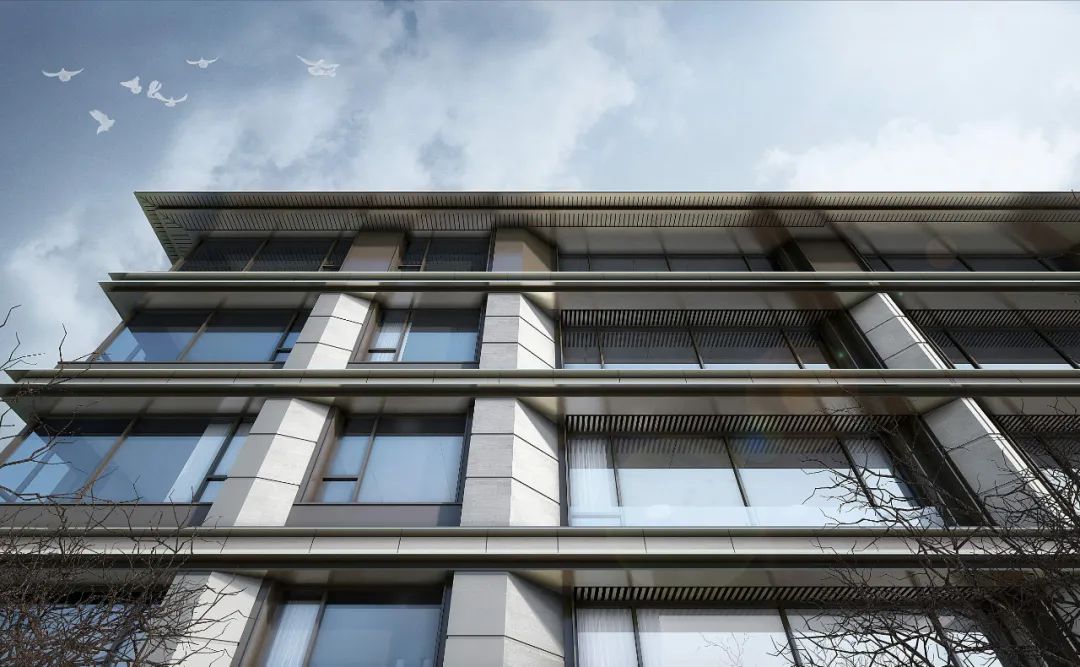 斜切转角楼梯立面施工图,建筑立面效果设计处理手法