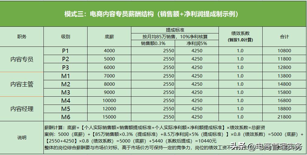 电商运营绩效考核与薪酬管理方案,电商运营总监薪酬绩效方案