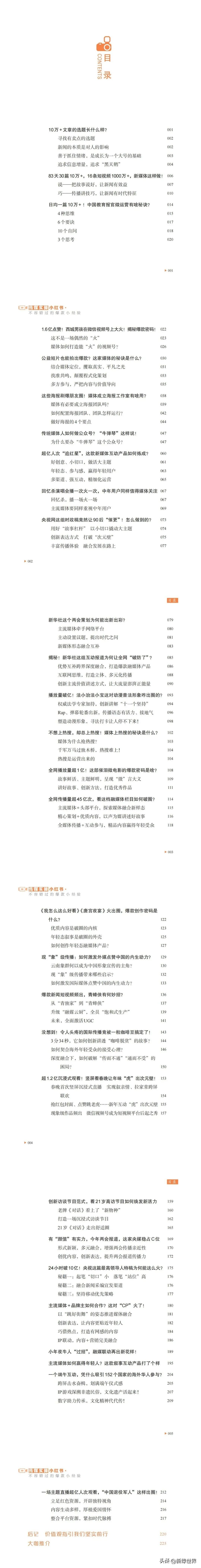 仅看《传媒实操小红书》目录，就像进了多彩的“大观园”