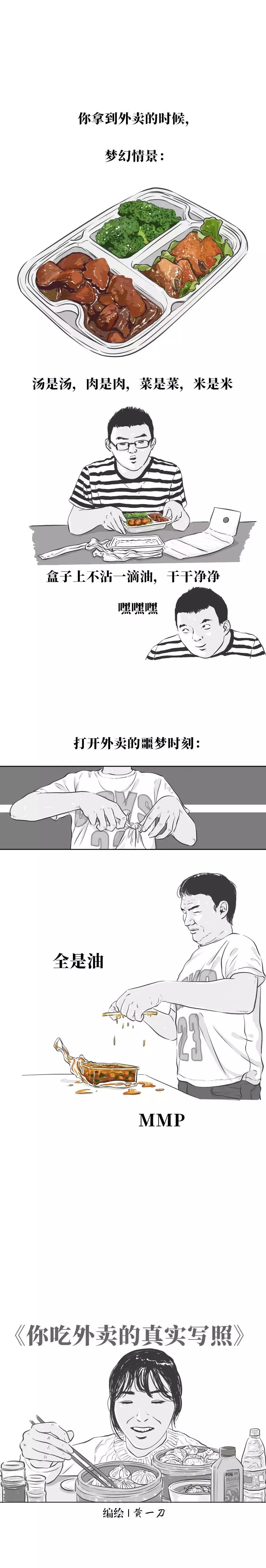 点外卖亲身经历动漫,当代年轻人吃外卖的现状漫画