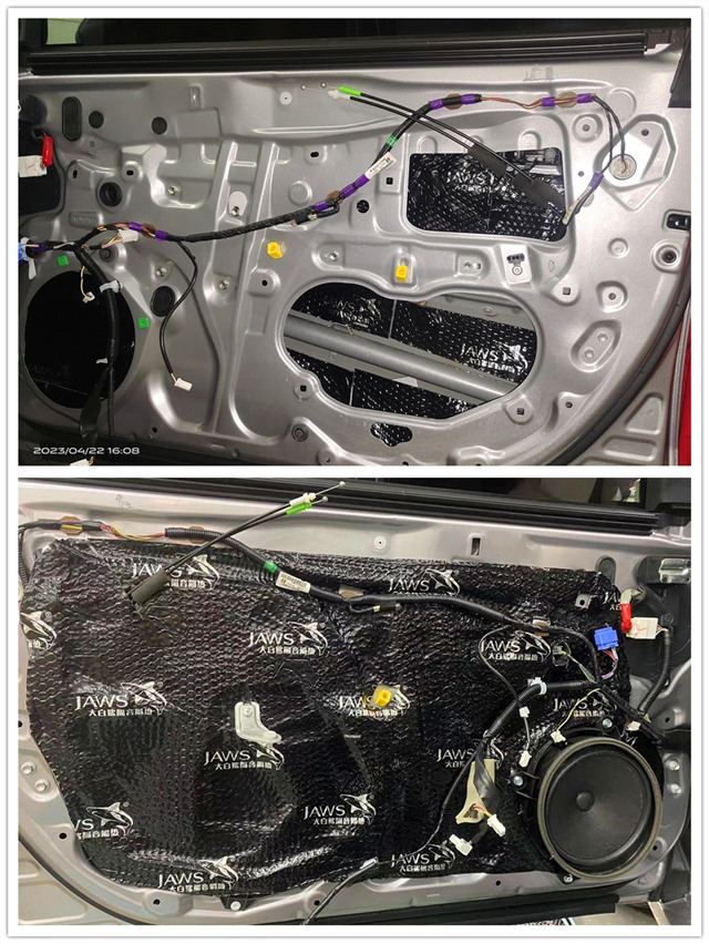 亚洲龙隔音改装案例青岛,大白鲨隔音材料金鲨和银鲨哪个好