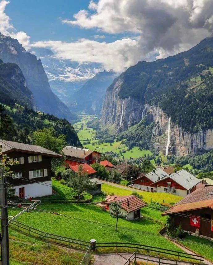 背景图冰岛,瑞士城市风光