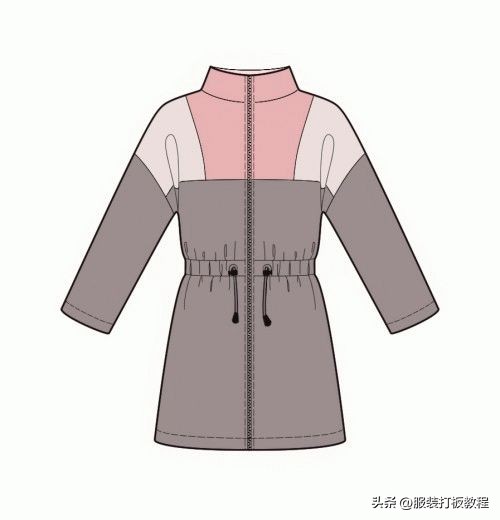 服装设计格子大衣款式图,服装设计风衣效果图