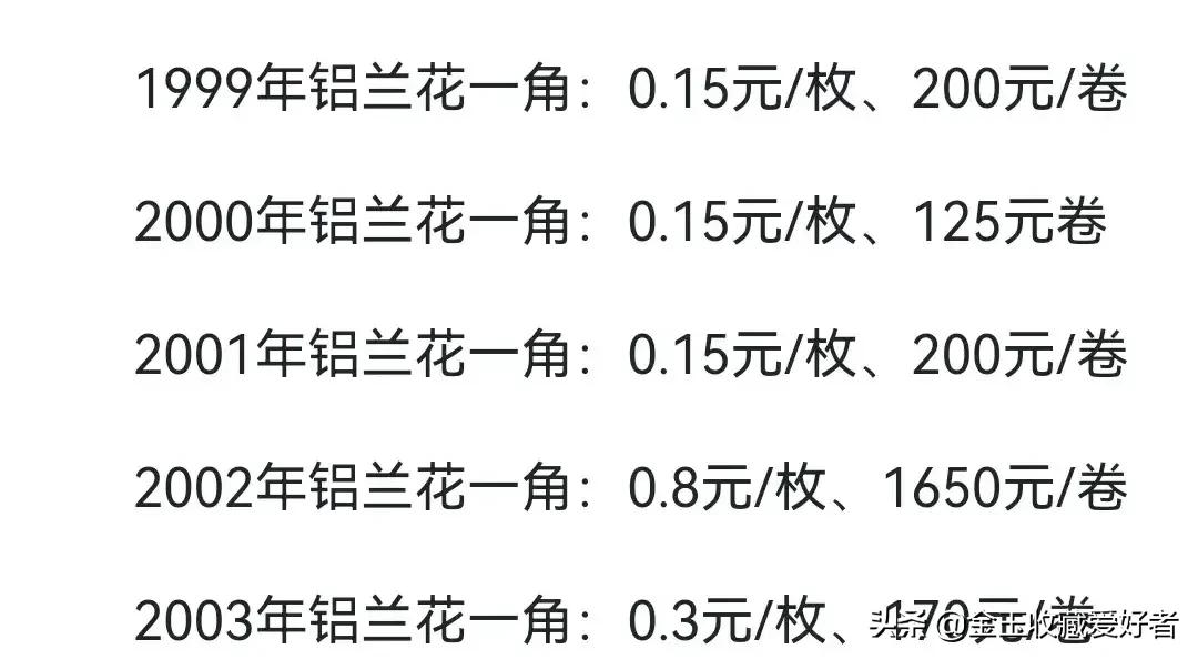 兰花一角硬币哪年最有收藏价值,流通的兰花一角硬币哪年最值钱