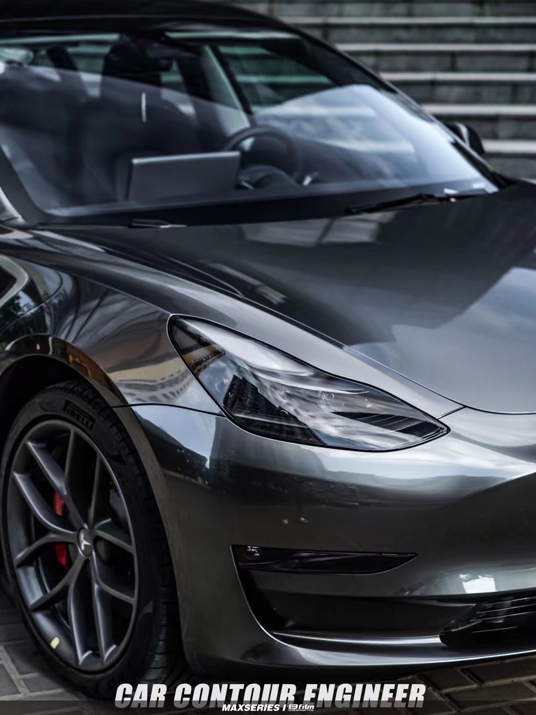 特斯拉y液态深海蓝改色膜,特斯拉贴酷莱特改色膜金属风暴蓝