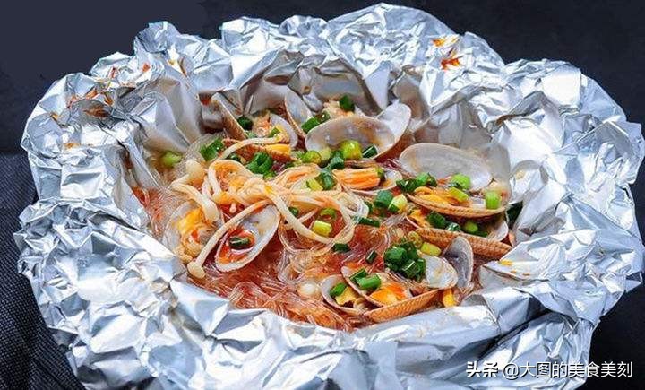 锡纸花甲粉丝大人小孩都能吃,烤箱版锡纸花甲粉丝的家常做法