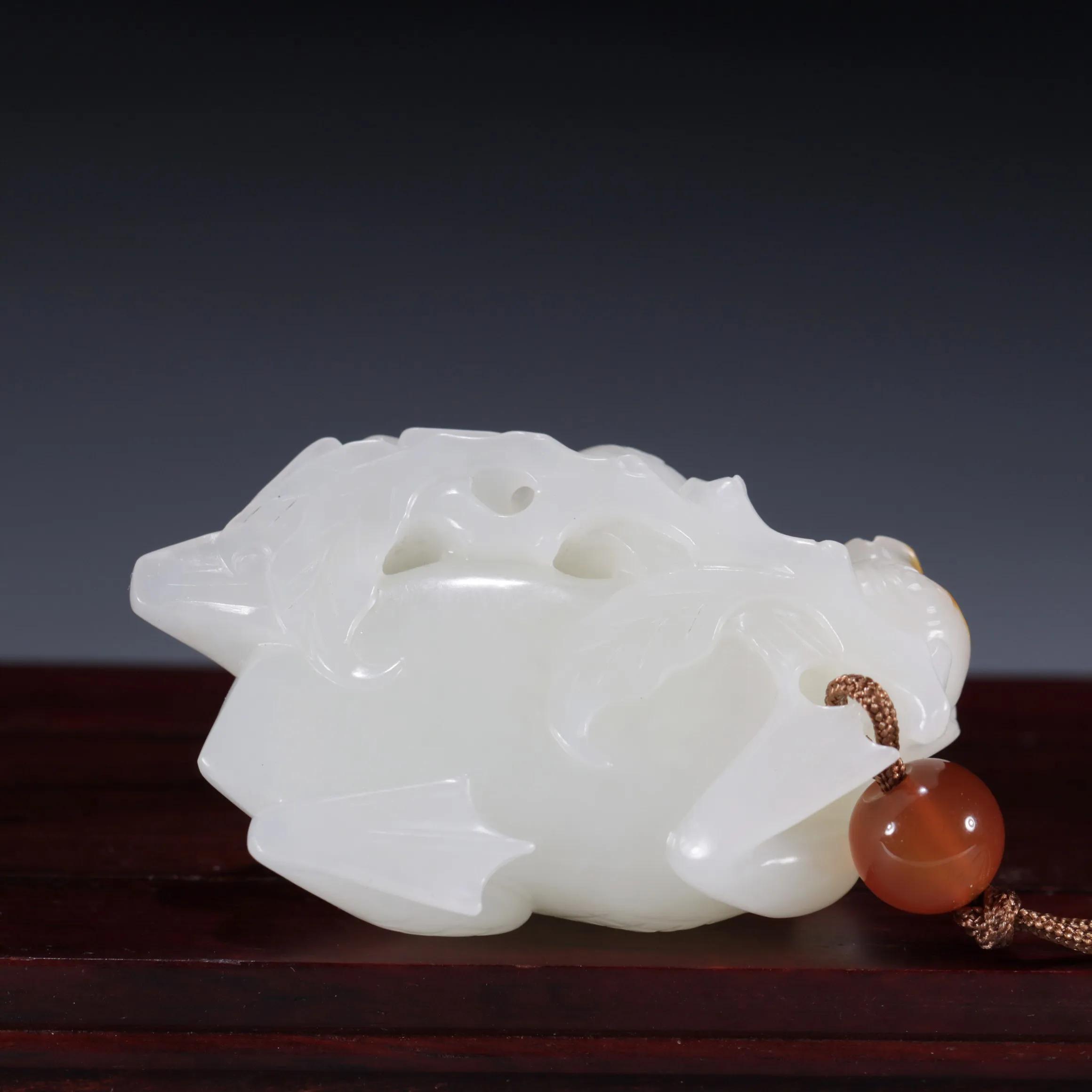 清代和田玉刘海戏金蟾手把件,和田玉金蟾手把件咋穿绳