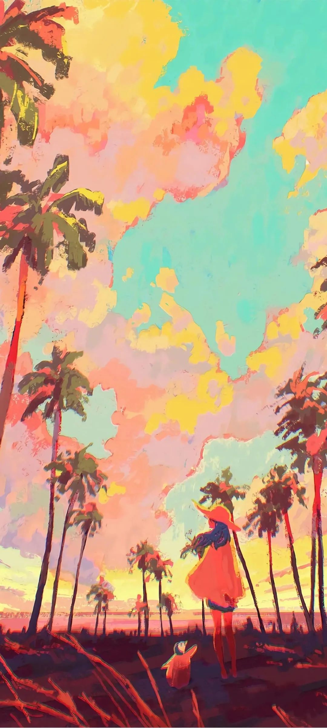 简单好看的水彩笔壁纸,好看清新的蓝色壁纸