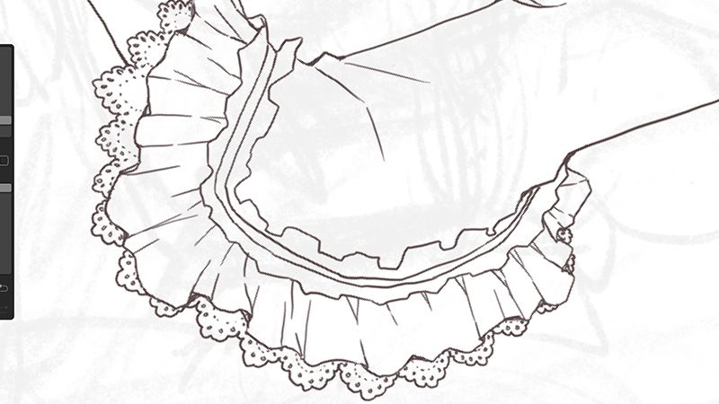 花边褶皱怎么画,procreate褶皱花边