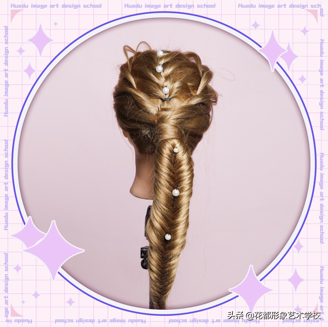 唯美学生编发教程,学化妆学美甲来花都