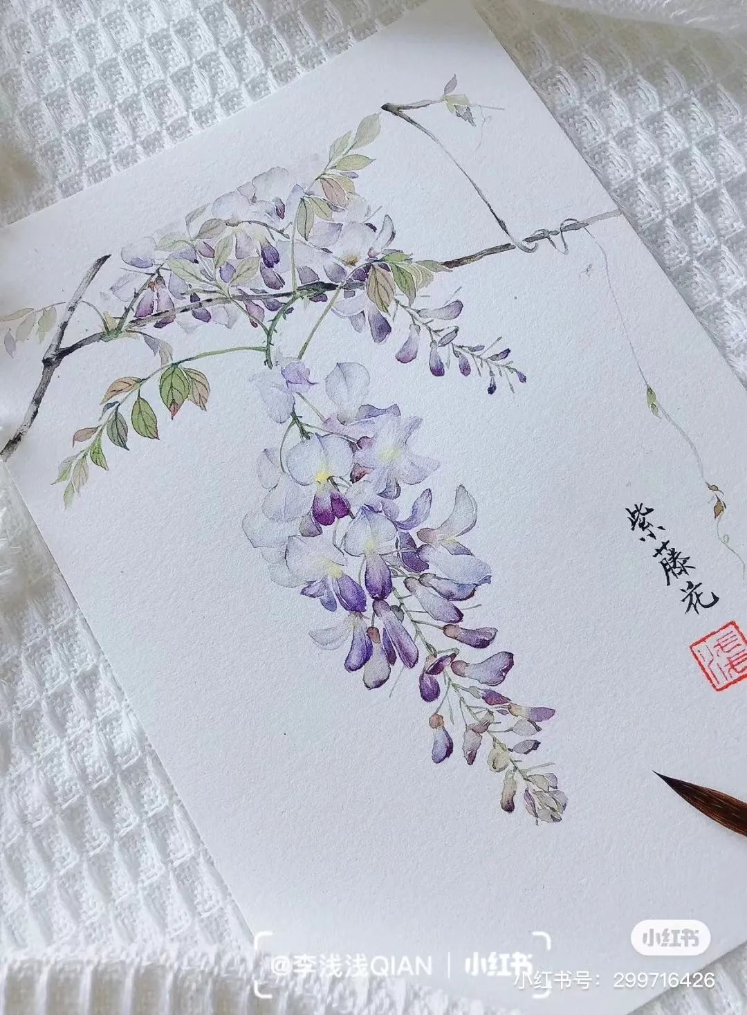 水彩中国风风景简单,古风水彩花卉简单又好看