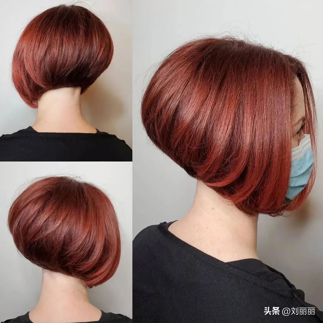 层次短发直发发型图片女,波波头短发烫发满头卷打理视频