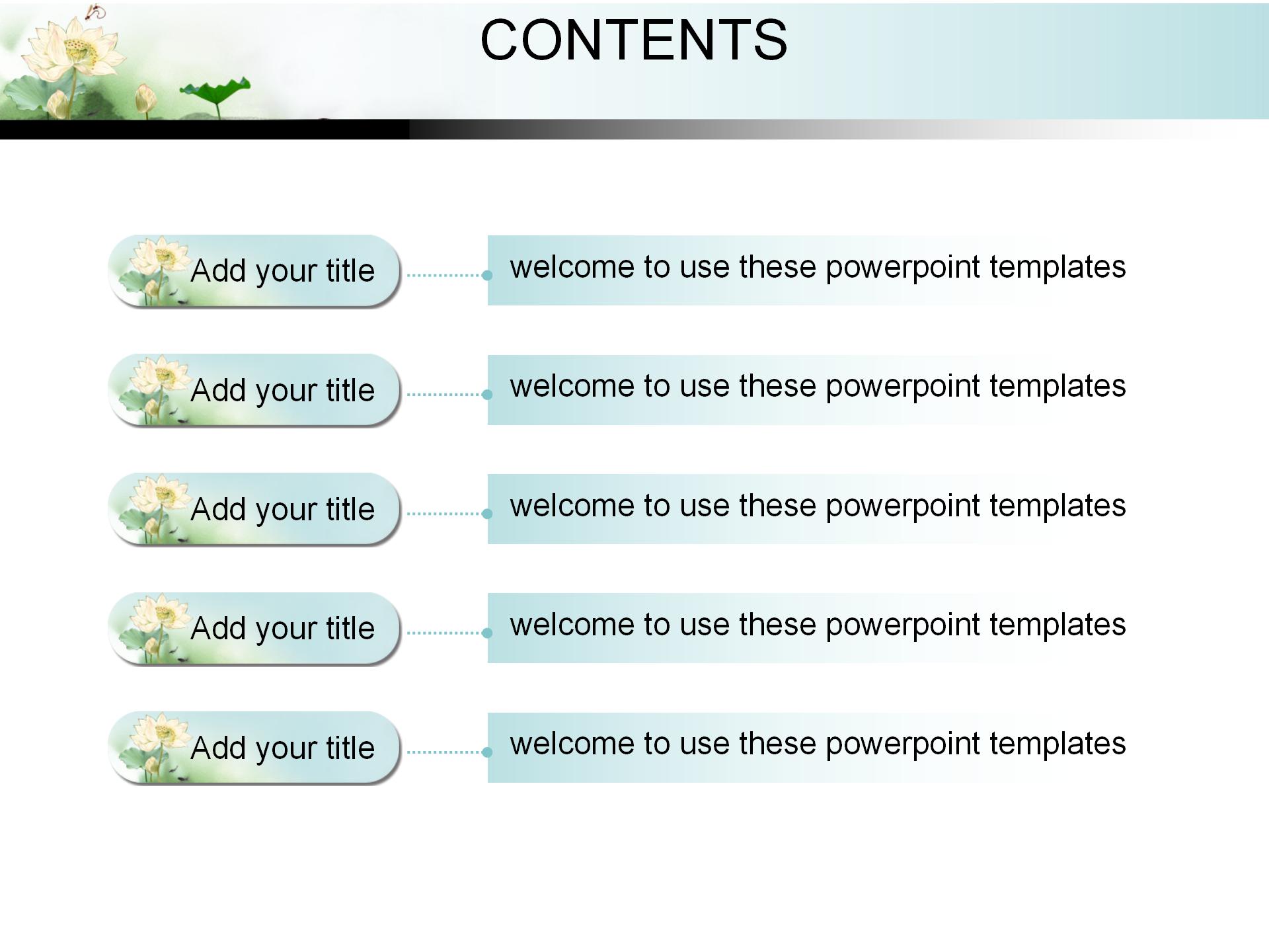 最美中国风PPT模板：荷花中国意境熏陶，适合各教师（18）