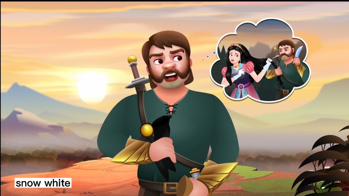 白雪公主中英绘本,格林童话故事绘本白雪公主