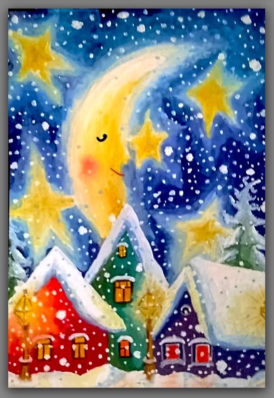 水粉画冬日初学简单雪人,冬日水粉画课件儿童6-12岁