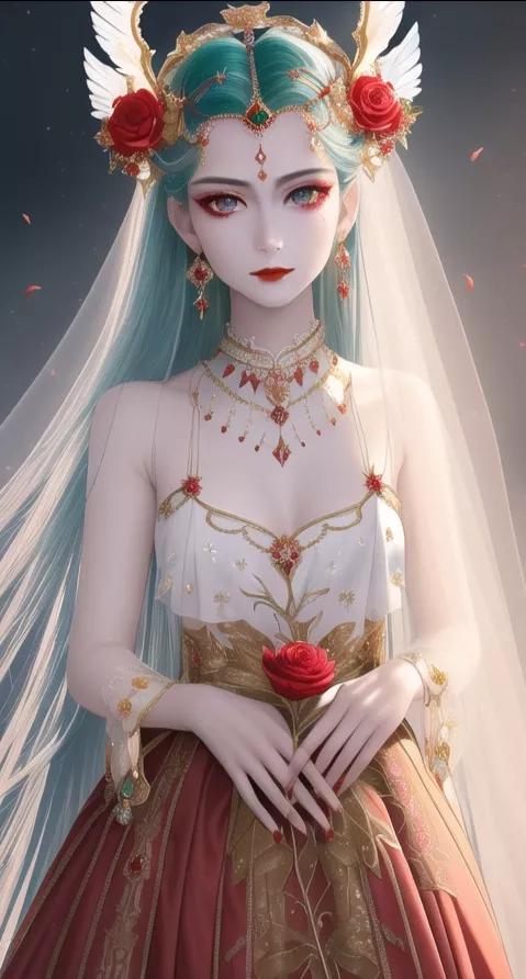 ai绘画白色长头发二次元美女,ai绘画美女二次元动漫图片