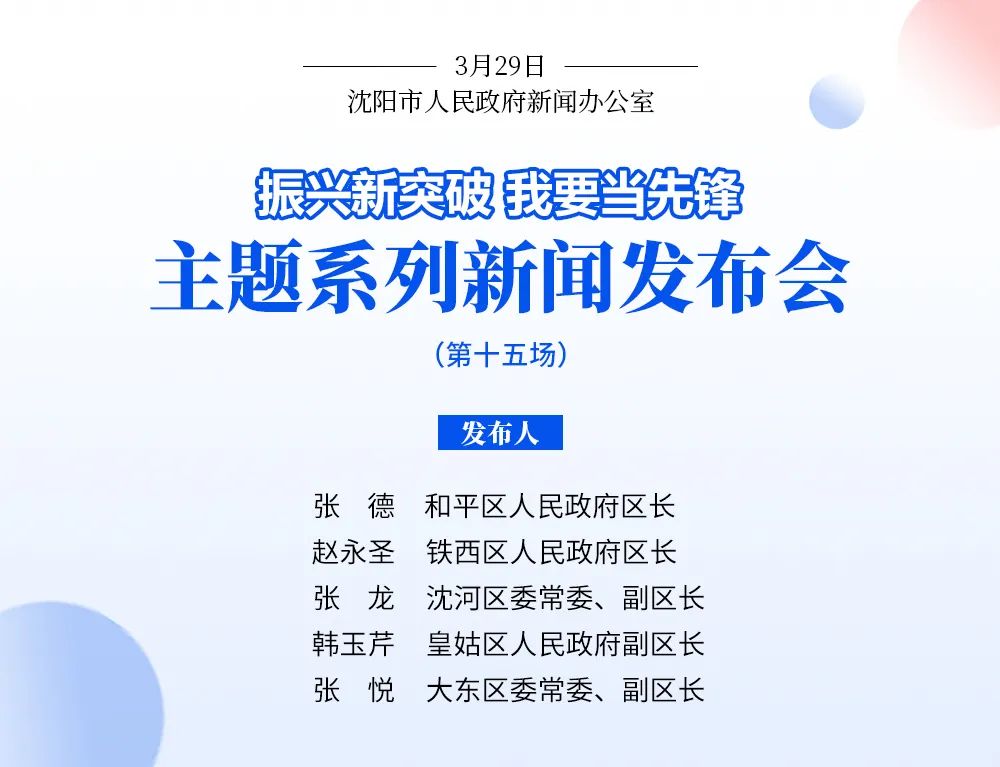确保实现全面振兴新突破三年行动首战告捷，沈阳和平、沈河、铁西、皇姑、大东发布​“任务书”“作战图”！